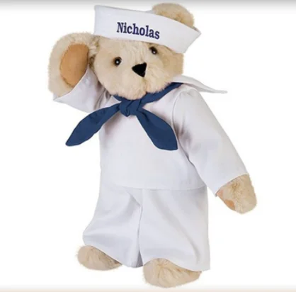 New design amazon hot selling cuddly cosplay plush fabric sailor teddy bear