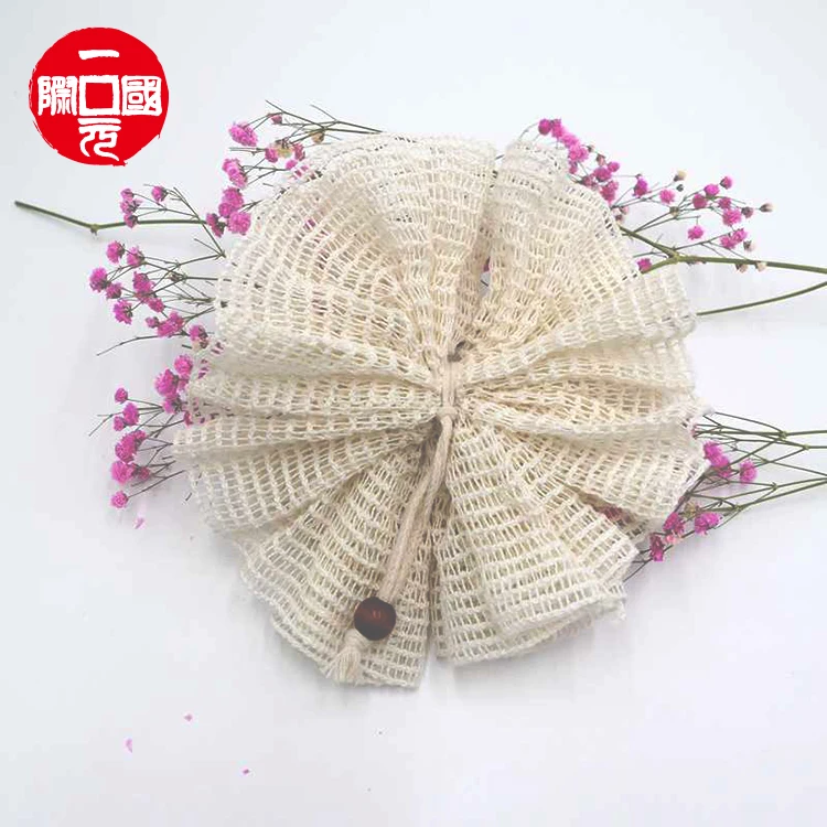 Губка для душа для ванны Loofahs, скребок для тела, сетчатый пуф, хлопковая льняная губка для ванны