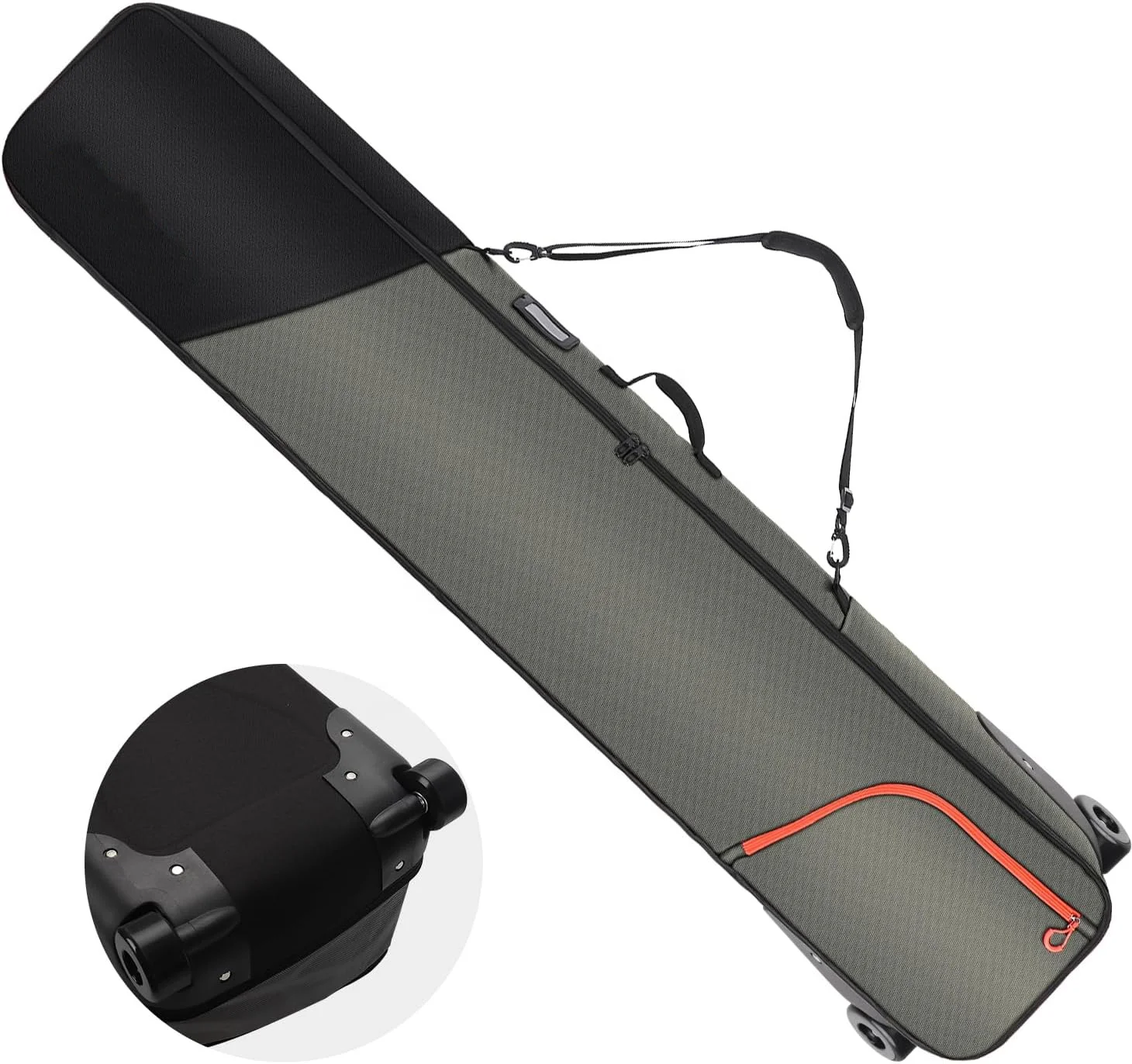 Waterproof Outdoor Sports Gear Equipment Skiing Bag 160 Roller Travel Padded Single Wheeled Snowboard Bag