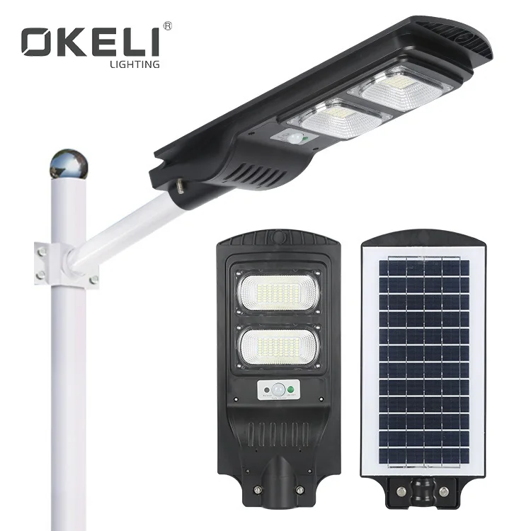  Супер яркий Поликарбонат OKELI ip66 водонепроницаемый наружный шоссе проект 30 Вт 60 90 светодиодный солнечный уличный
