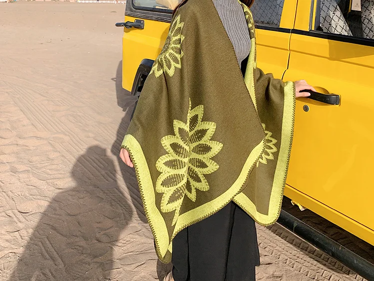 Лидер продаж, синий женский зимний мусульманский шарф в китайском стиле, шаль, Модный женский длинный шарф с принтом