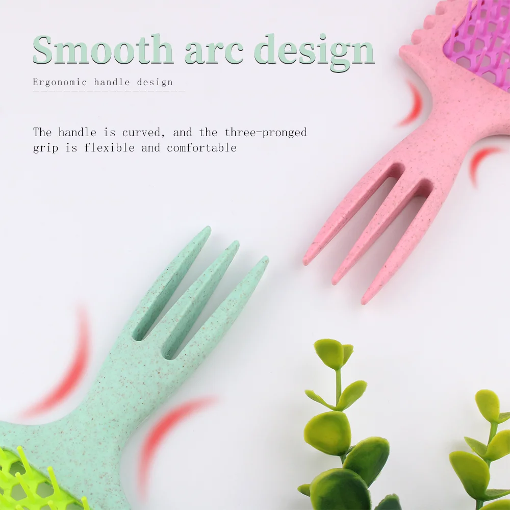 New Design customized logo hair brush Hollowed out scalp massage comb hair brush Wheat straw Detangling Vent Shower Hair Brush