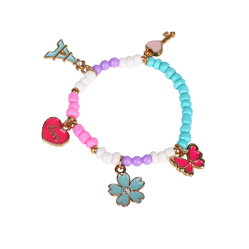 
Custom Good Flexibility Bead Bracelet Bead Charm Bracelet Butterfly Bracelet With Key 