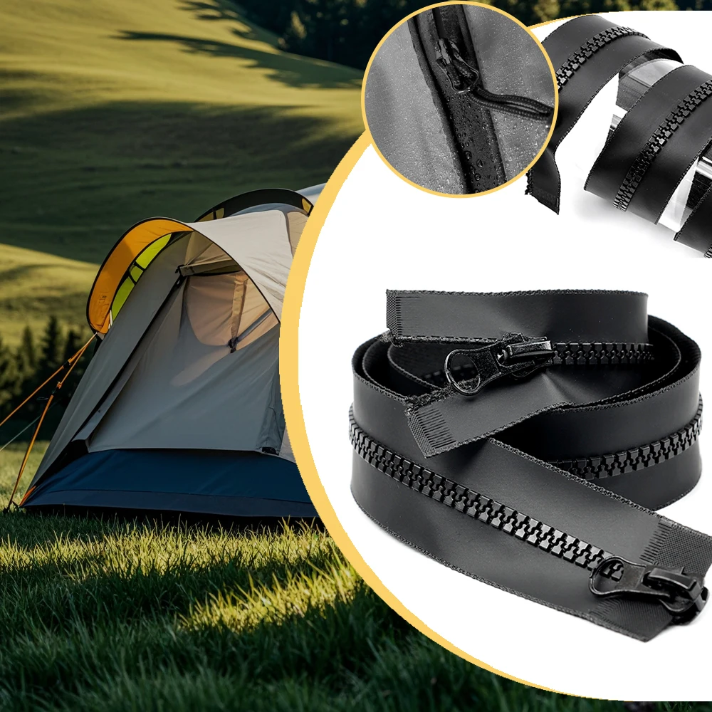 Custom Size Color 5# Long Chain Waterproof Zipper PU TPU Special Color For Tents Outdoor Heavy Duty Resistant Zip Nylon Plastic