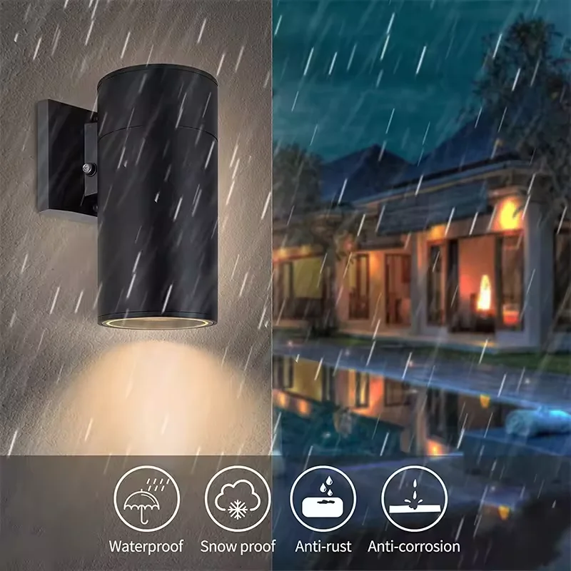 8in 12W IP65 Waterproof Outdoor Indoor Wall Sconce 5cct LED Wall Mount Light for Corridor Garden Landscape