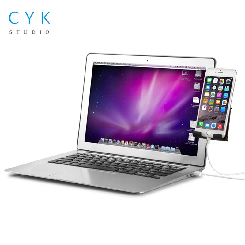 Custom Laptop Phone Holder Stand  Mount Clip On Monitor Cell Phone Support Desktop Metal Cellphone Stand