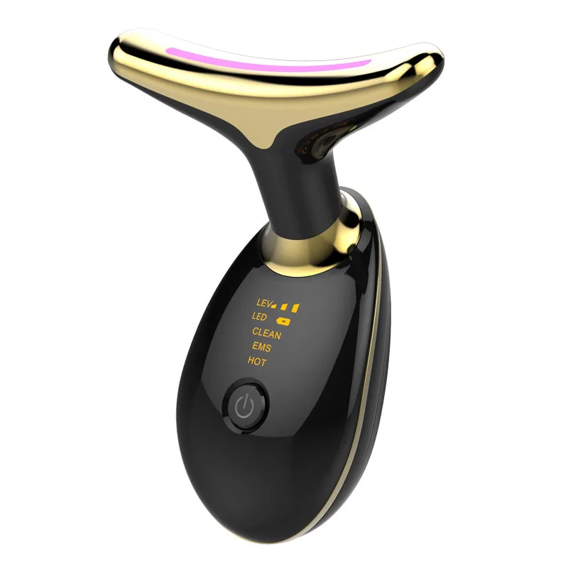 KKS skin tightening facial lift neck lift beauty device 7 colors led photon therapy face and neck lifting massager