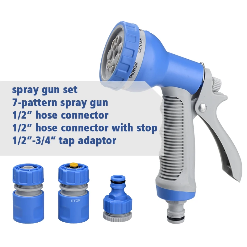 Spray Nozzle Set 7 Function Garden Hose Water Guns Variable