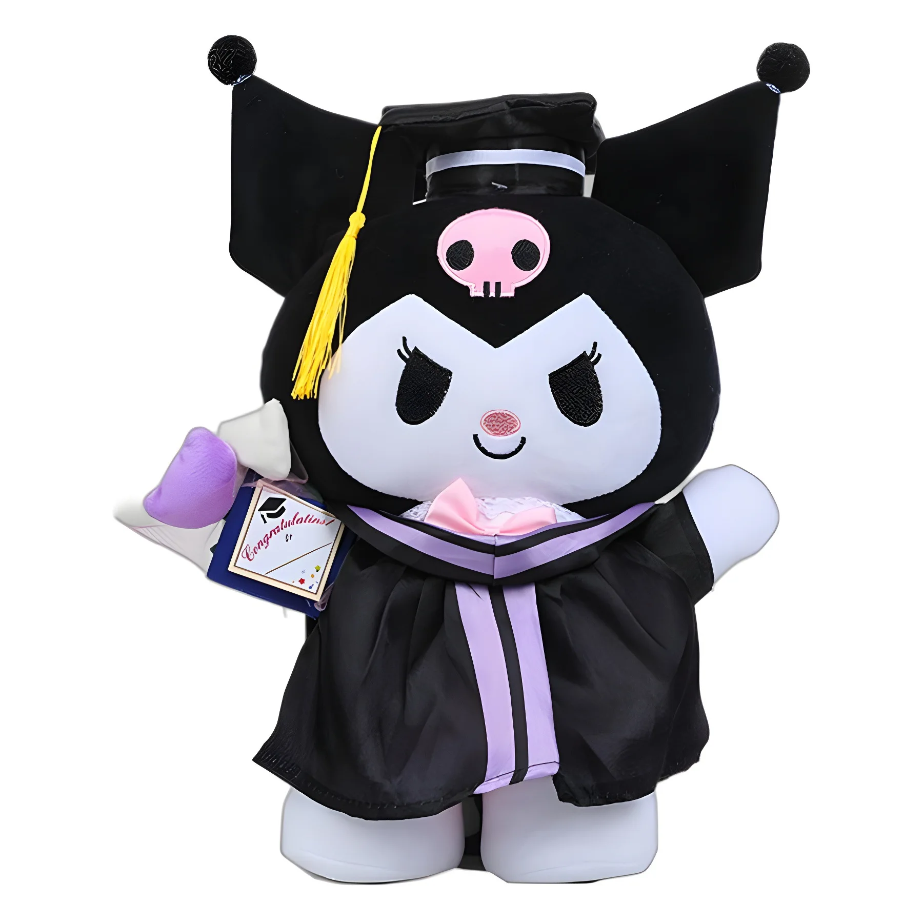 Graduation Anime Plush Kuromi Cute Cartoon Pattern Stuffed Animals Toy Sanrios Push Toy Graduation Gifts
