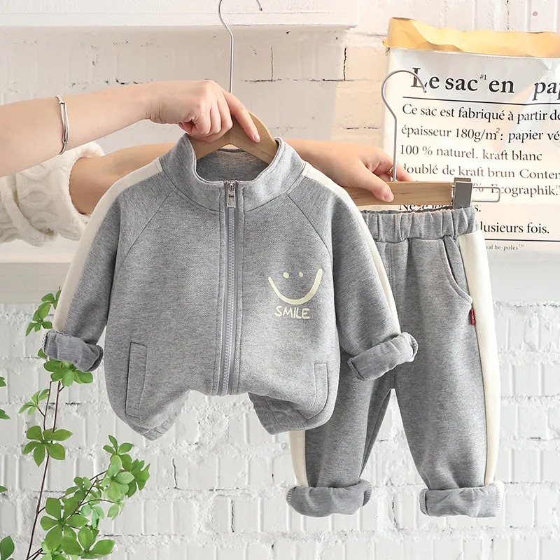 Winter Children Baby Clothes Boys Casual Hooded Long Sleeve Jackets Casual Pants Clothes Set