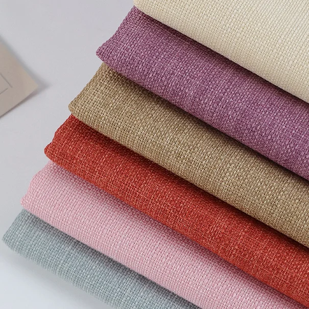 Manufacturers supply   as  linen Style in 100% polyester with Slub making sofa pillow fabric glasses box storage box bag fabric