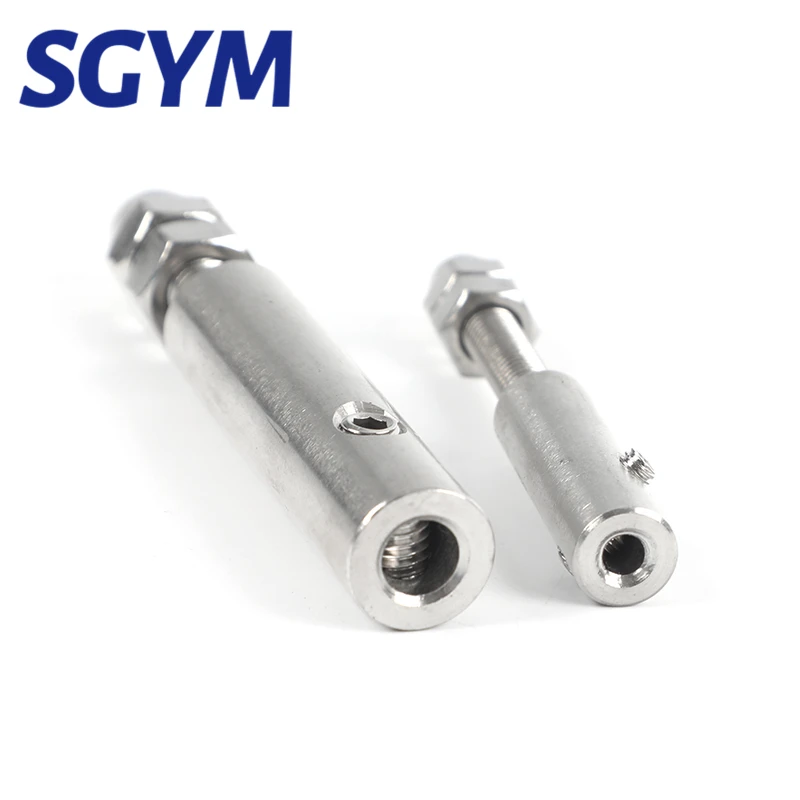 Hand screw Clamp Wire Rope Thread Stud Tension End Fitting with Hexagon Grub Screw Bolts buckle for Stair Deck Post