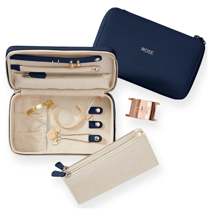 Hot Custom Pu Leather Portable Jewelry Case Small Travel Jewellery Organizer Storage Jewelry Box