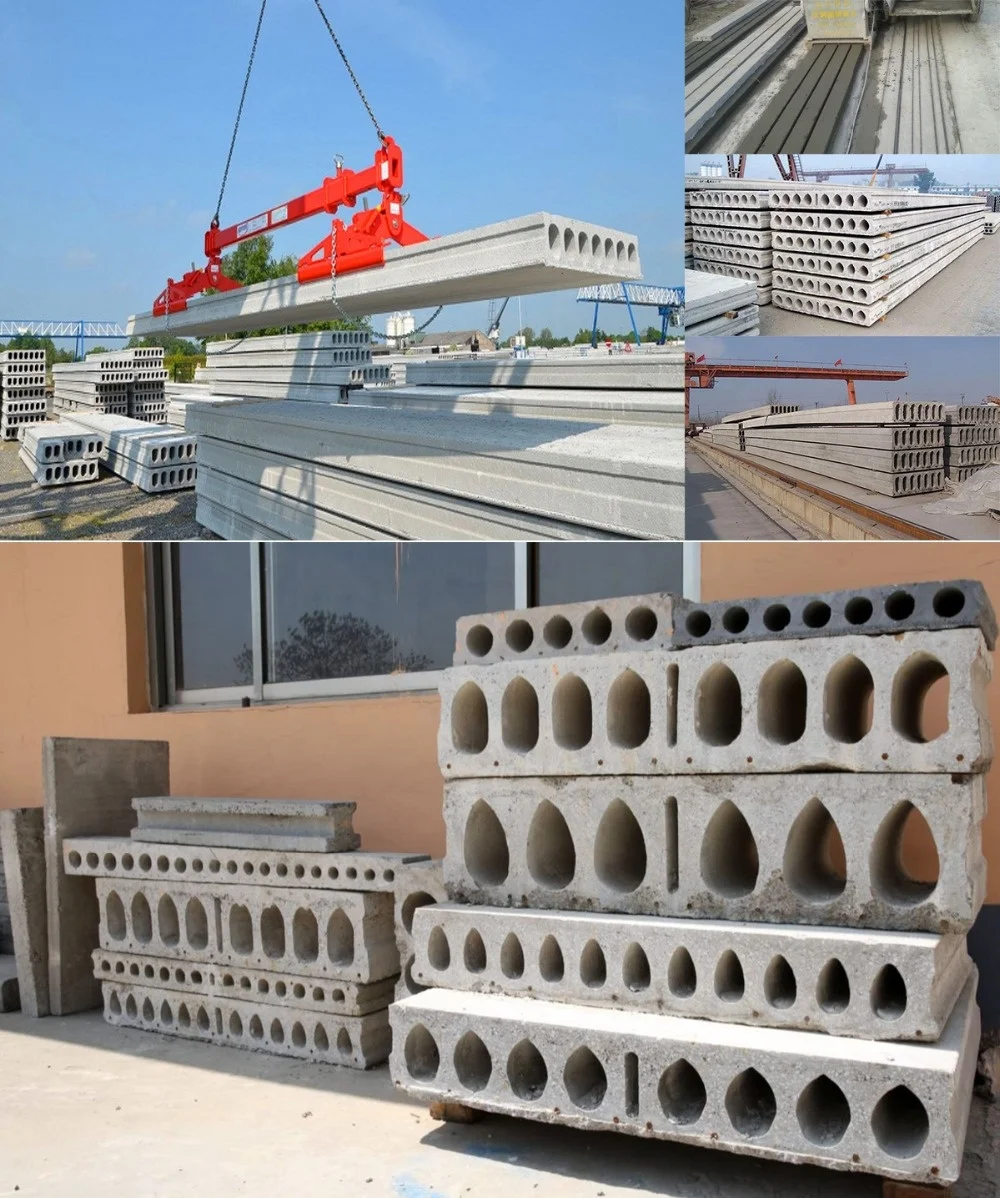 Automatic concrete hollow core slab making machine for building house