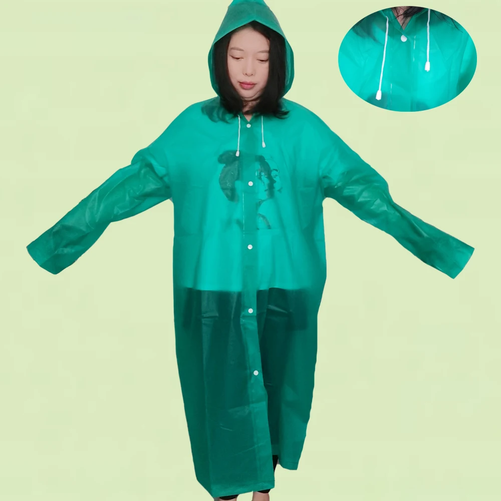 Reusable long sleeves poncho raincoat/EVA raincoat/promotion raincoat in cheap price