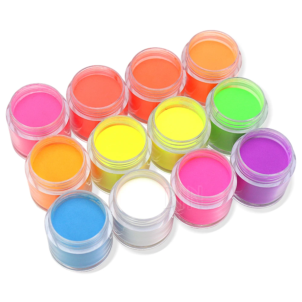 BIN Hot Selling fluorescence Neon colors 1kg bright acrylic nail  powder Polymer Powder  For Salon