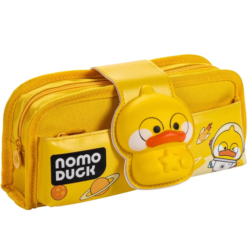 2023 Hot Cute School Student Multifunctional Double Layer Pencil Case Children Stationery Large Capacity Canvas Pencil Bags Cas