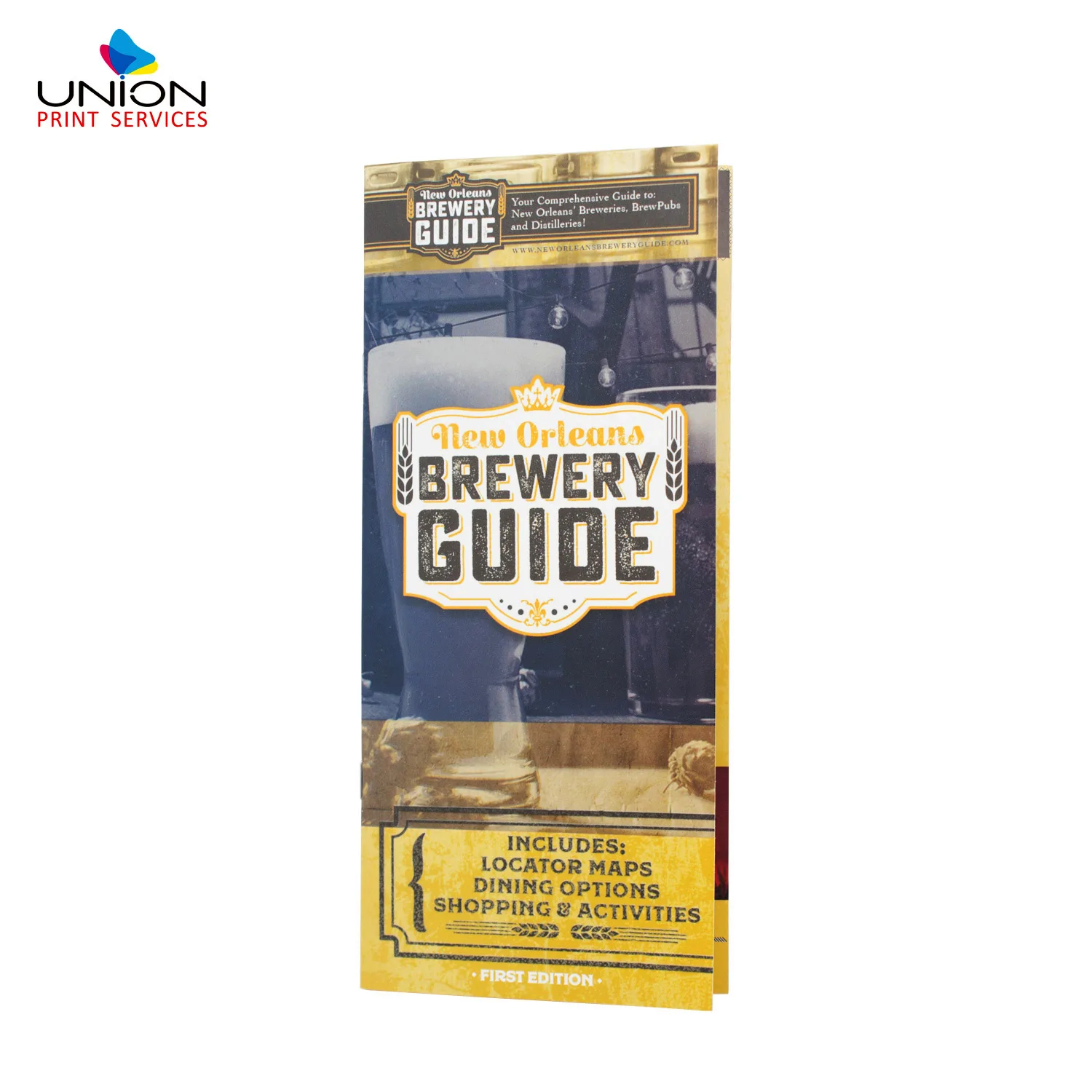 Restaurant Hotel Pub Activity Accordion Folded Map Navigation Guide Brochure For City