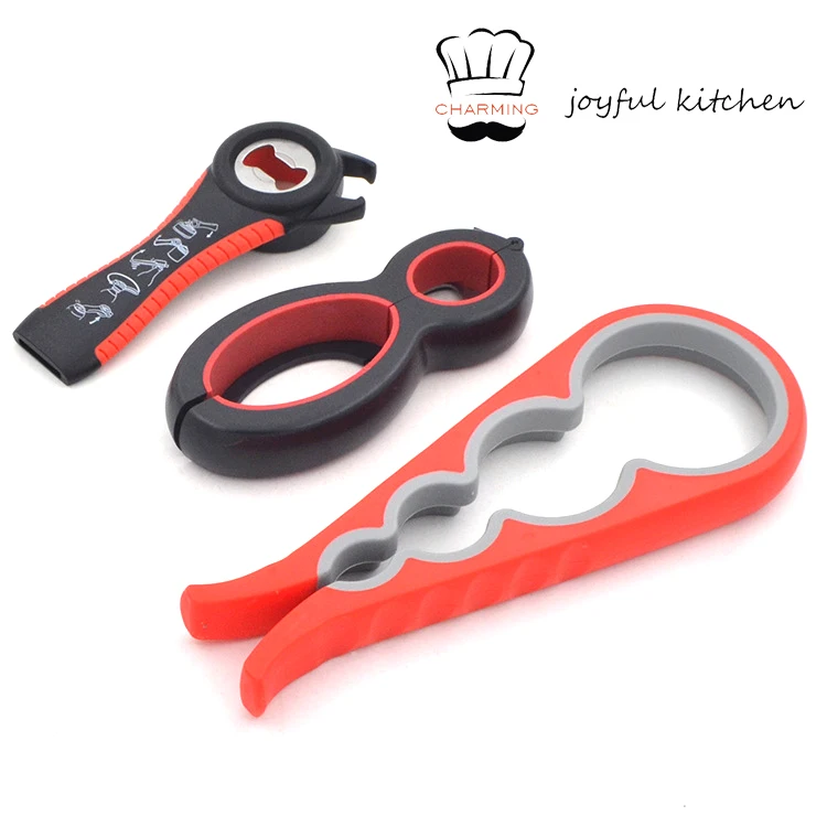 amazon top seller hot sell product kitchen accessories gadgets 4/5/6 in 1 multifunctional 3 pack jar bottle can opener set