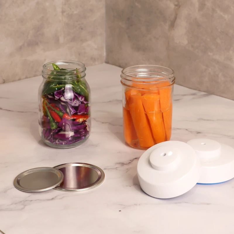 Glass Mason Jar Lid vacuum sealer kit silicone food saver for sealers tool With Hose and Metal Lids for Food Storage