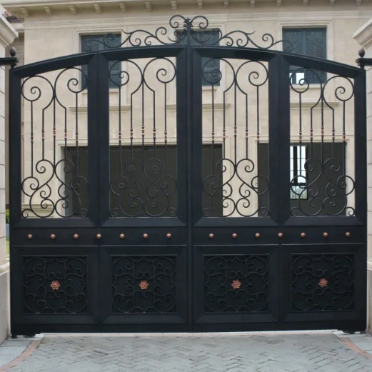 European style modern house grill designs front door wrought iron main gate for garden