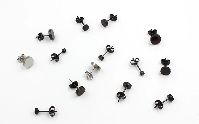 Classic 316L stainless steel round cake earrings Korea hot selling jewelry products for women