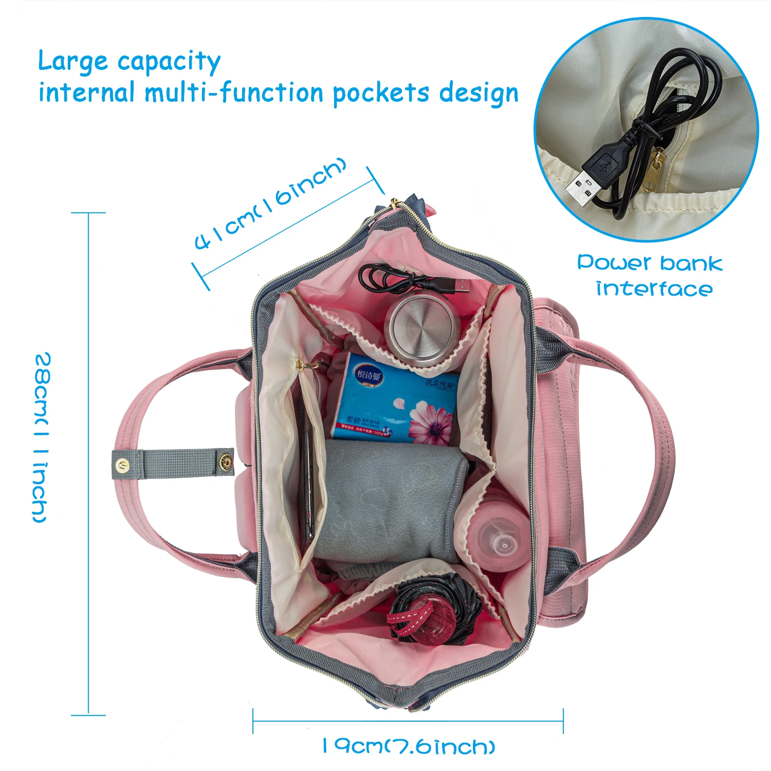 Fashion Large Capacity  Mummy  Nappy Travel Backpack Baby Diaper Backpack