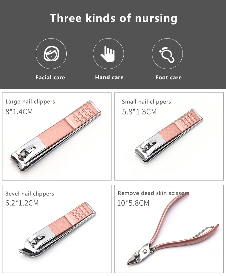 Professional Pedicure Kit Manicure Set Nail Care Tools 16 In 1 Stainless Steel Nail Clippers Tools