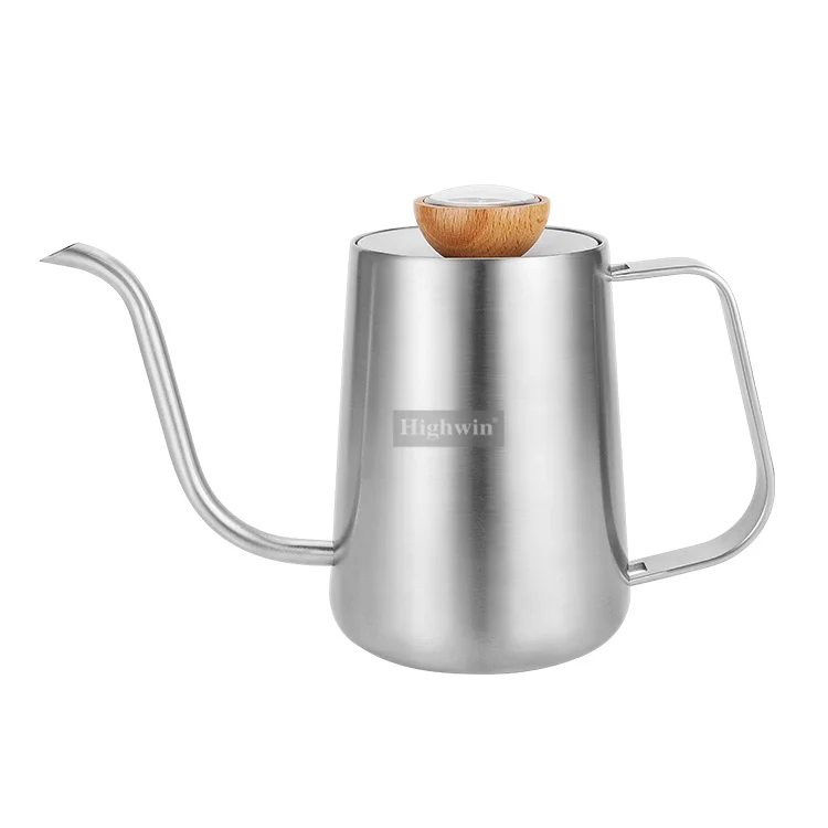 Gooseneck Spout Precise Water Flow Stainless Steel Hand Pour Over 600ml Temperature Control Coffee Kettle
