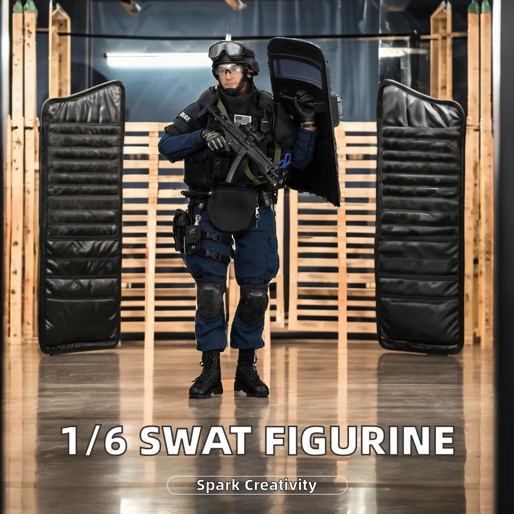 1/6 Scale TE Police SWAT Military Robot Toy Doll PVC Plastic Soldier Set for Boys Simulation Technology Joint Figurine Animals