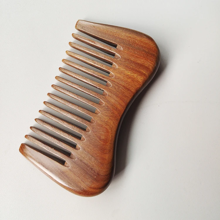 Wooden Hair Brush Wide Tooth Hair Comb Natural Sandalwood Hair Comb Custom