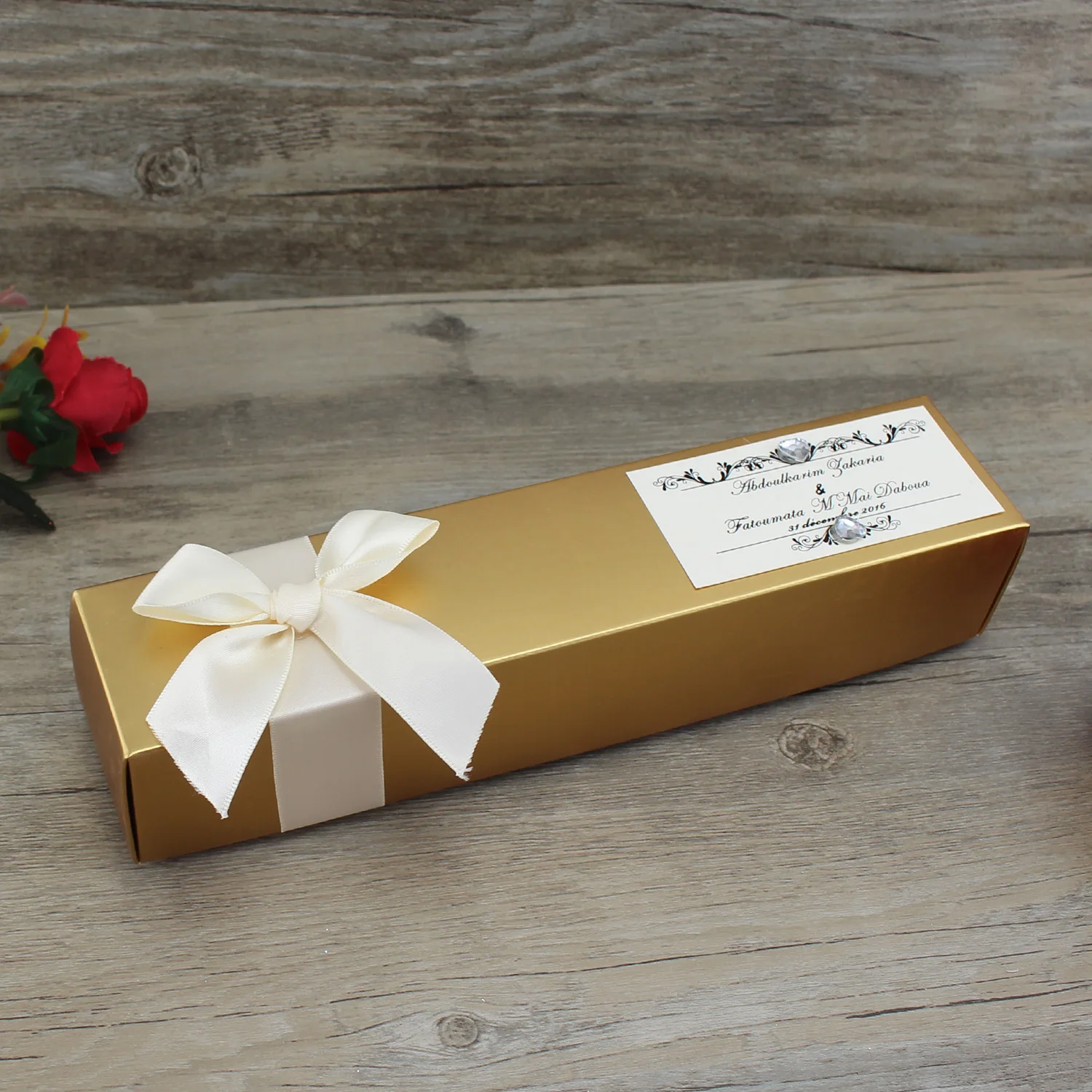 Luxury Royal Gold Scroll Box Wedding Invitation Cards With Buckle And Ribbon