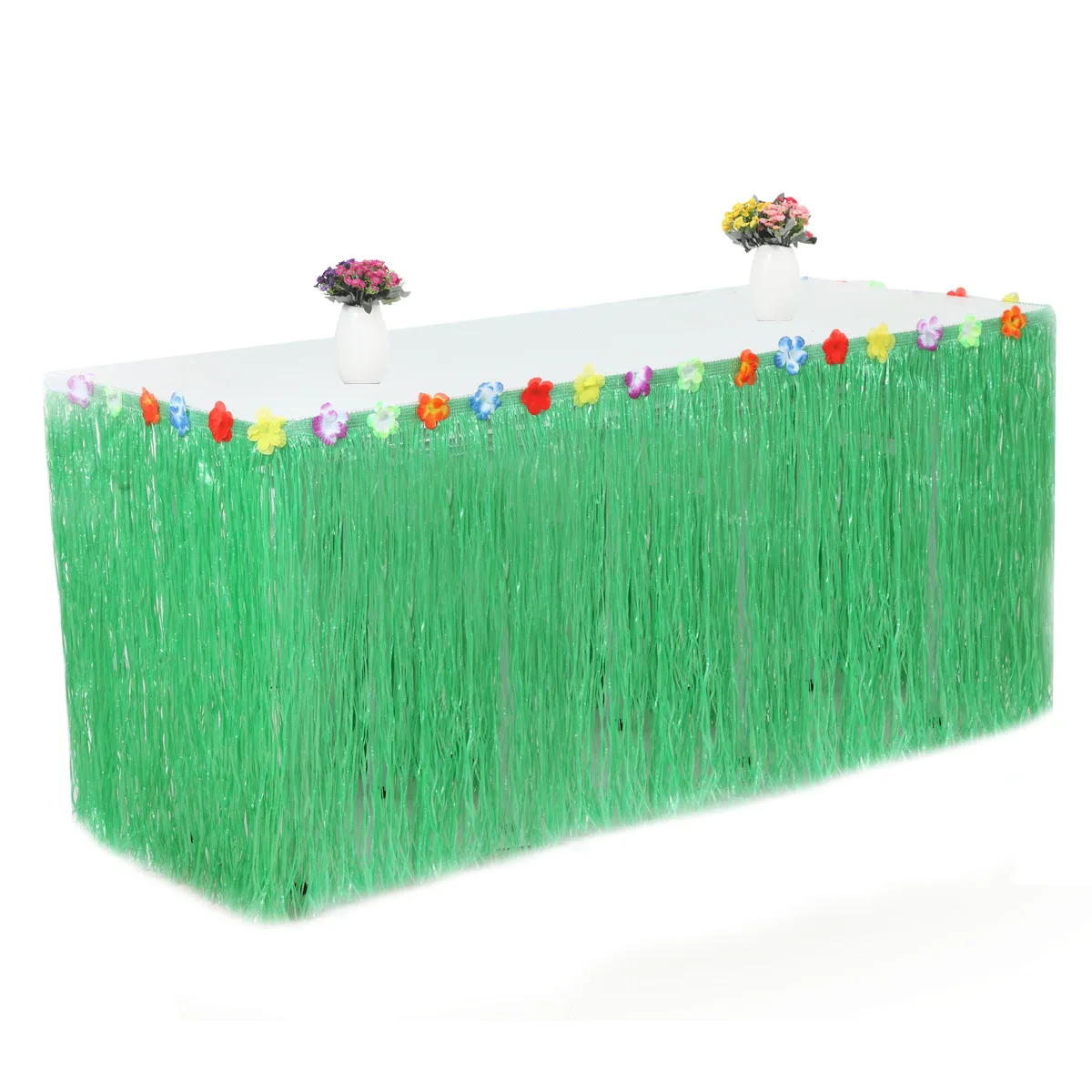 Hawaiian Table Skirt Brown Grass Table Skirts for Birthday Banquet Party Table Skirt