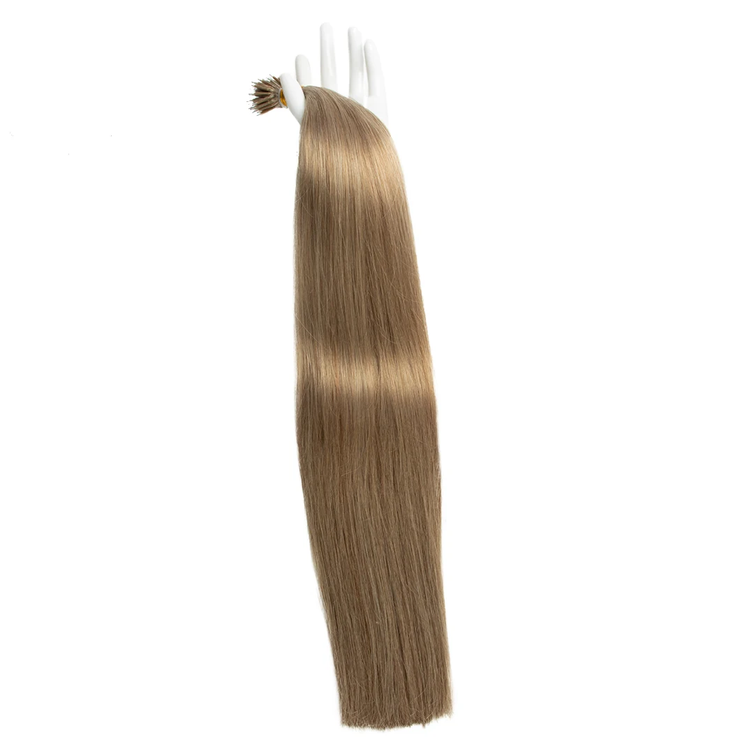 Hot sale natural brown nano ring hair extension strawberry blonde natural human hair nano tip extensions