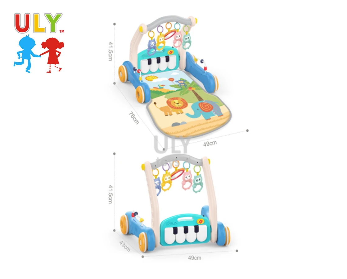 2 In 1 Baby Walkers Piano Rack Pedal Toys Baby Activity Gym  Foldable Musical Play Mat Infant Activity Mat