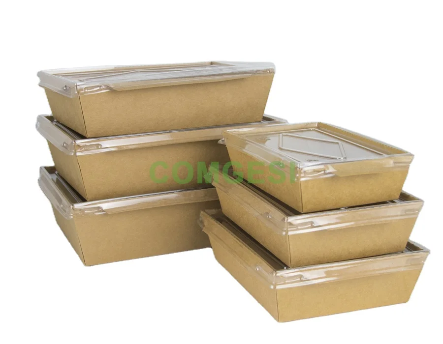 Disposable packaging paper lunch box buckle box plastic lid