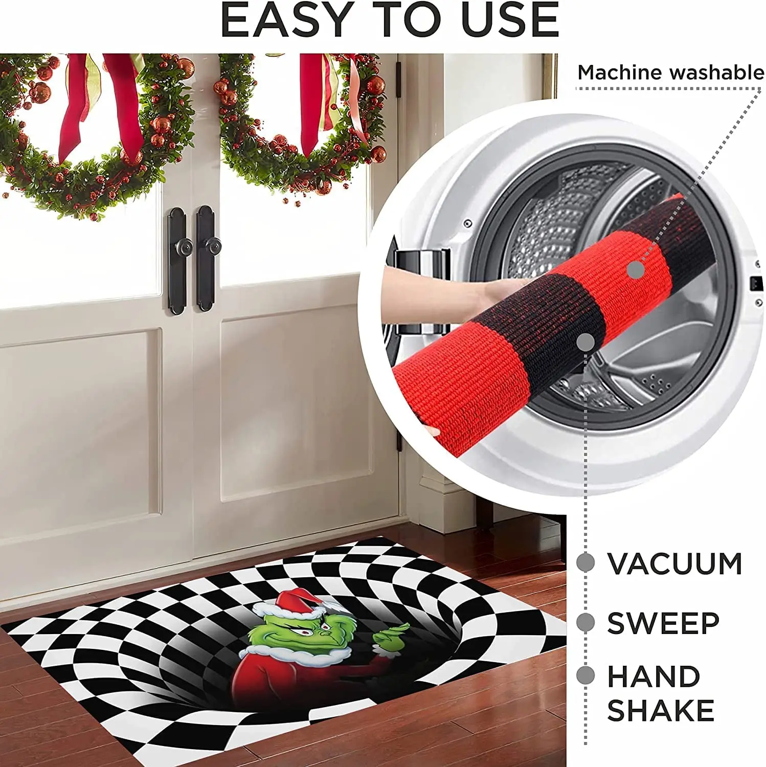 3D Horror Home Carpet Clown Trap Visual Carpet Living Room Bedroom Floor Decoration Mat Halloween Decoration