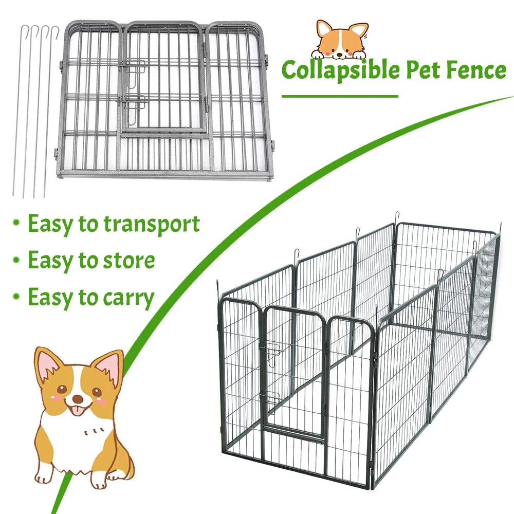 Outdoor Puppy Pet Gates & Pens, Dog Fence Enclosure For Exercise Foldable Dog Playpen
