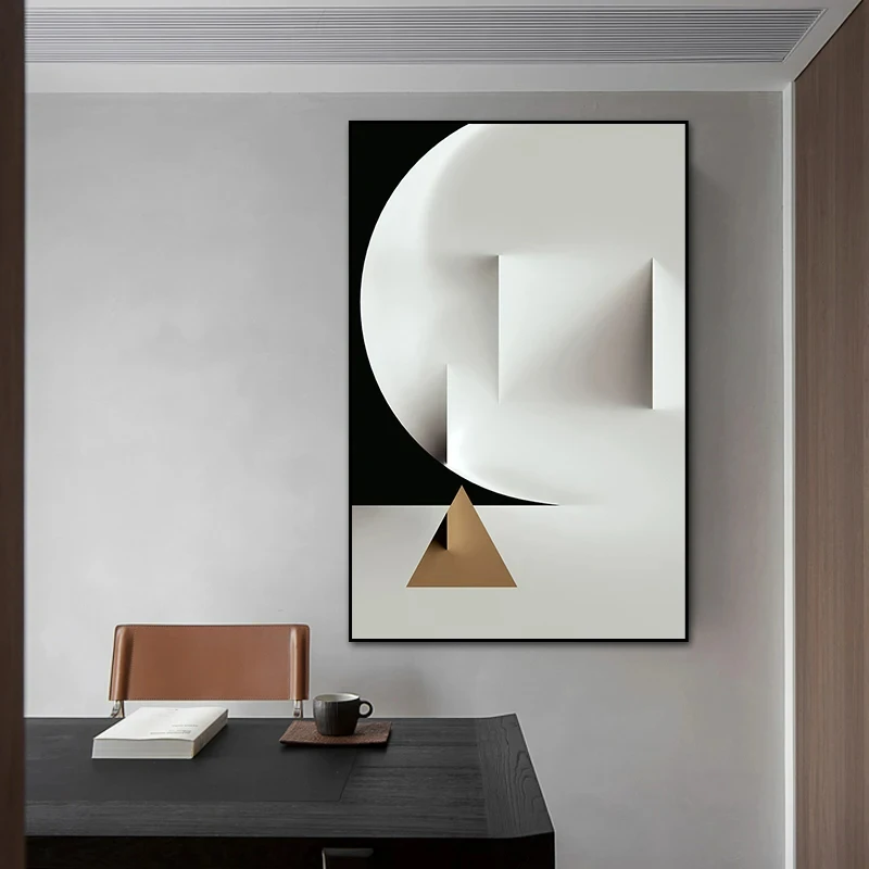 Geometric Pattern 3D Visual Art Modern Abstract Canvas Painting Posters and Prints Wall Pictures for Living Room Home Decoration