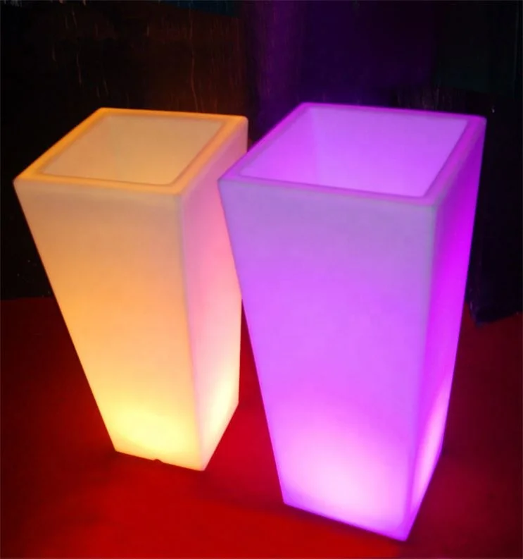 Factory price wholesale small plastic vases led color changing outdoor flower pots 16 GRB cheap plant pot