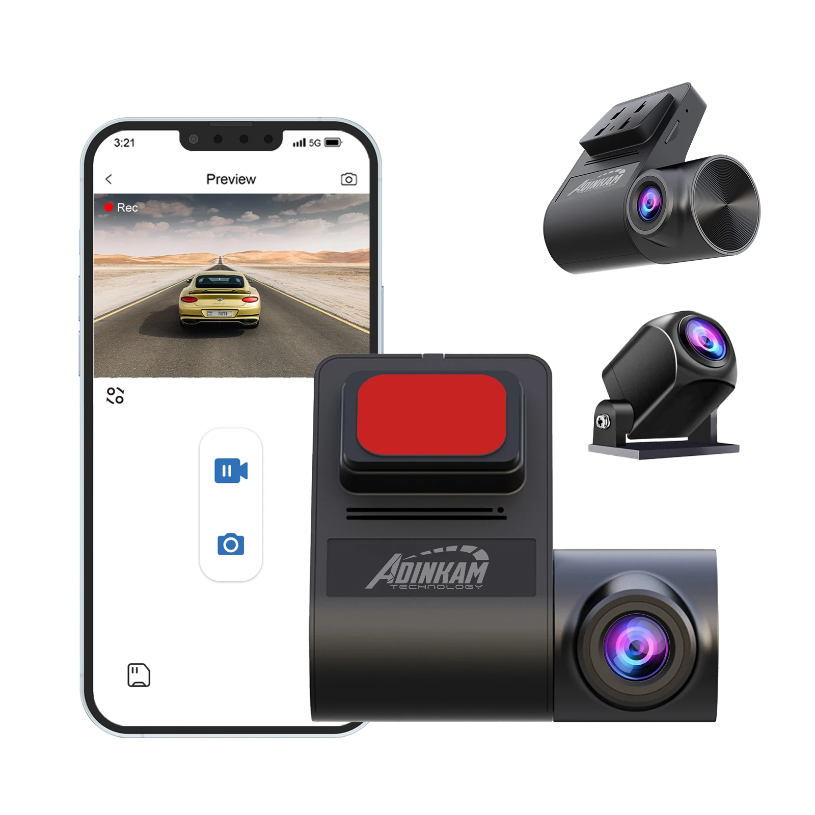 Adinkam Feedback Price Mini Dash Cam Optional Channel Front And Rear Dash Cam ADAS WIFI WDR APP Control Loop Recording G-sensor