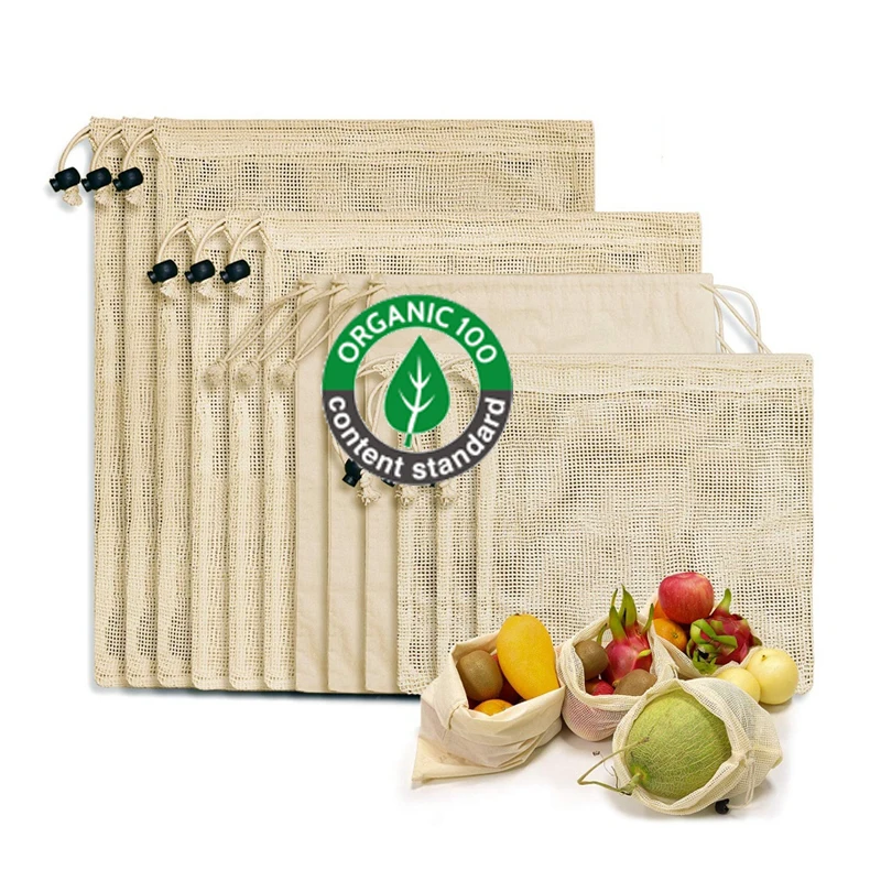 Reusable mesh food bags for fruit custom mesh packing bag