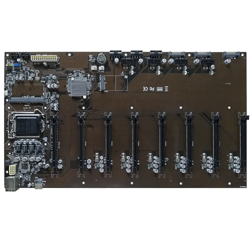OEM Intel B250 55/60/65/70 pitch graphics motherboard with 12 PCIE slot