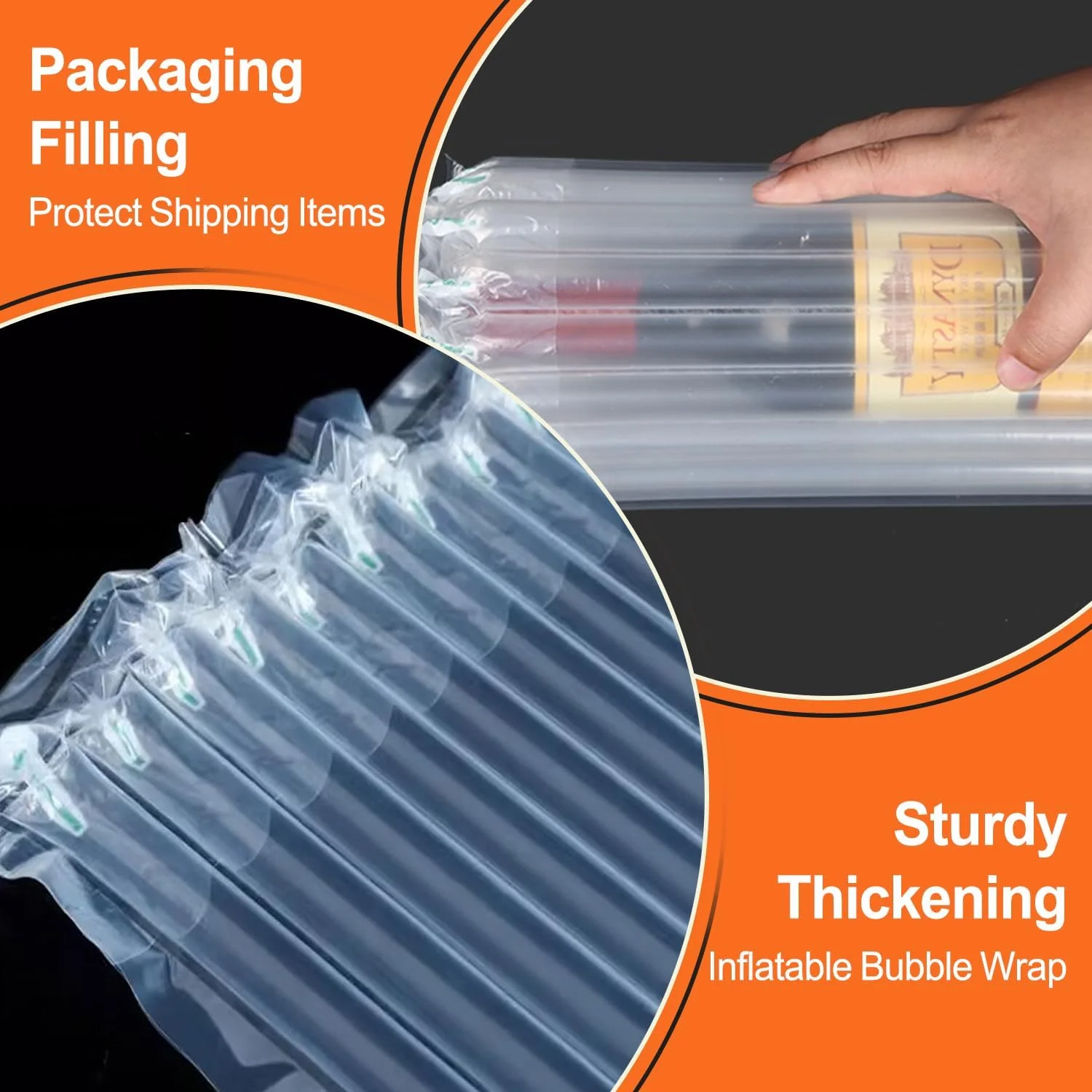 Clear Bubble Cushioning Wrap Roll heavy duty Inflatable Air Pillow Column Wrap rolls for Packing and Moving
