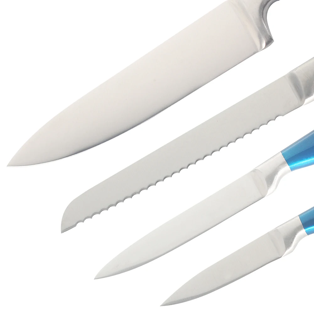 Hot sale stainless steel kitchen knife set chef knife with double color handle