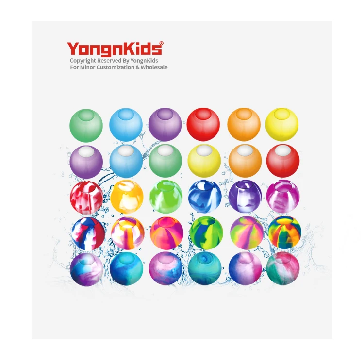 2025 Wholesale New Summer Outdoor Beach Water Playing Toys, Reusable Water Injectable Explosion Ball Silicone Water Ball Toy
