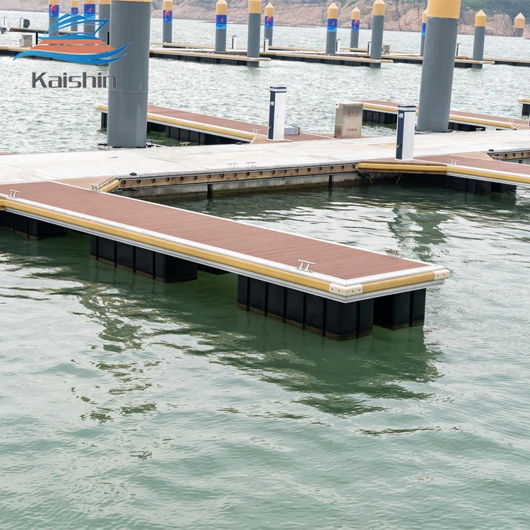 factory design floating boat durable floating marina pontoon walkway with wood decking bridge dock for sale