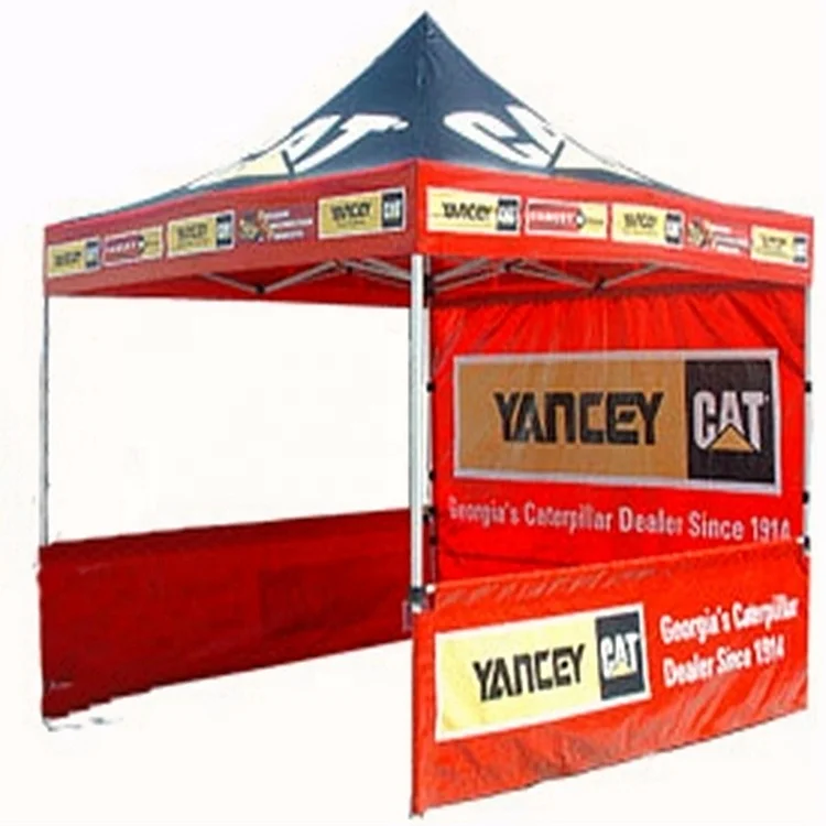 
custom print advertising promotional pop up event folding aluminium marquee gazebo canopy roof top with transparent sidewalls 