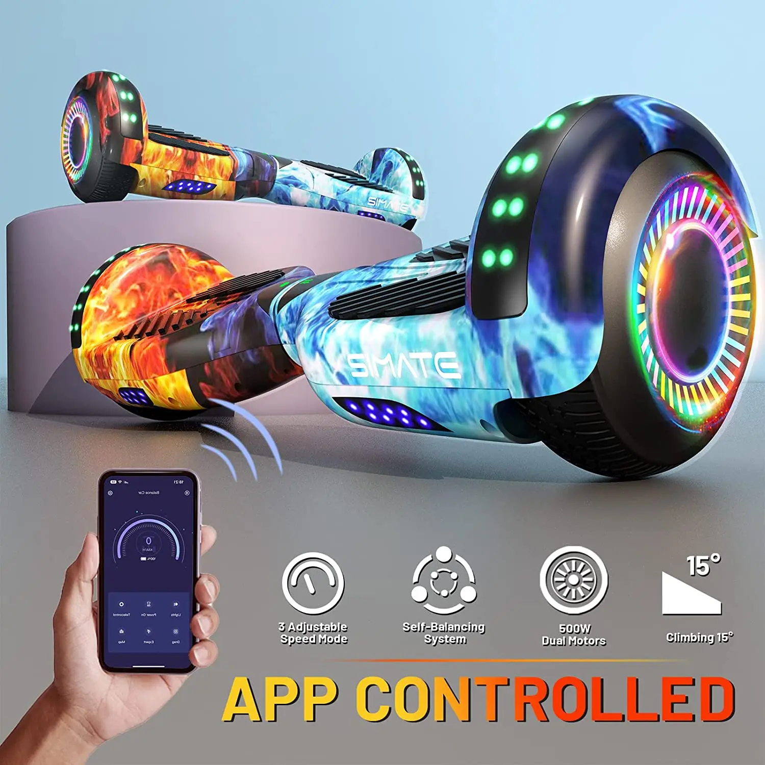 6.5 inch Hover scooter made in China electric hoverboard 250w dual motor electric scooter 2 wheels free shipping in USA