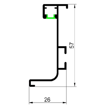 Modern Minimalist W26*57mm Aluminum Alloy Cupboard Wardrobe Handle Profile With LED Light